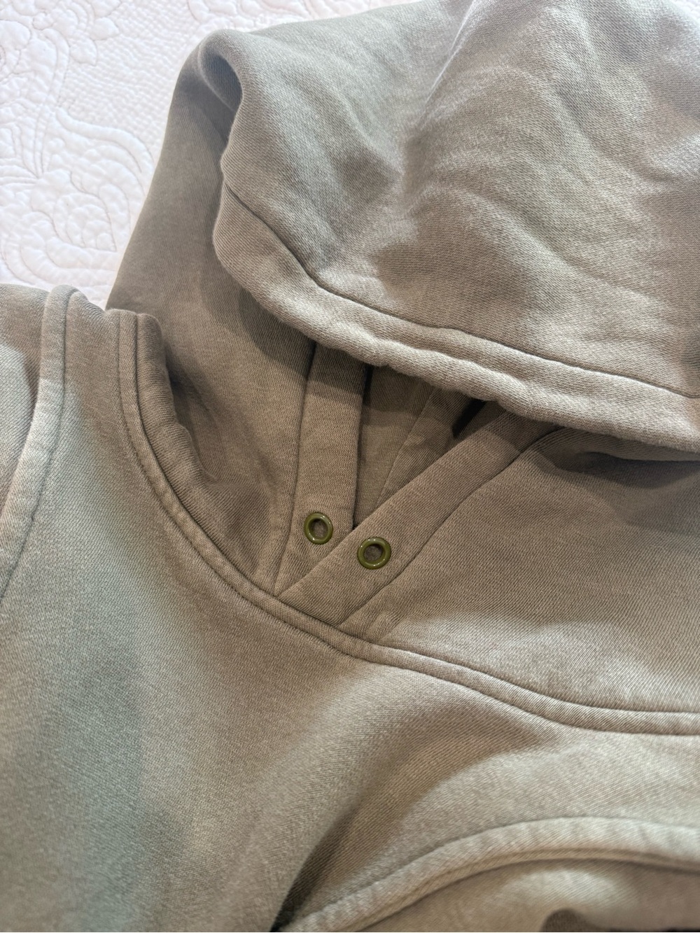 OAK + FORT Men’s Olive Hoodie with Panel Stitching Sz Large Unique,Streetwear - Picture 12 of 12